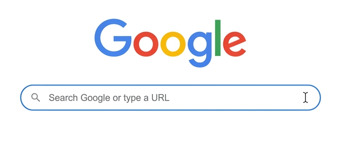 Uma captura de tela da página inicial do buscador Google, que exibe o logotipo colorido da empresa e uma barra de pesquisa vazia com um cursor piscando. Esta imagem ilustra uma pesquisa sobre o tema Nano Banana Google.
